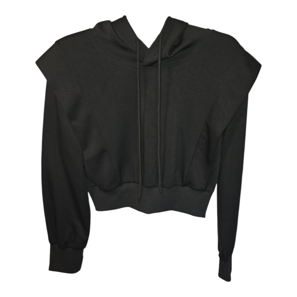 Chic Black Women's Cropped Hoodie